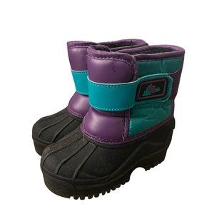 Insulated‎ Winter Snow Boots Purple and Blue Size